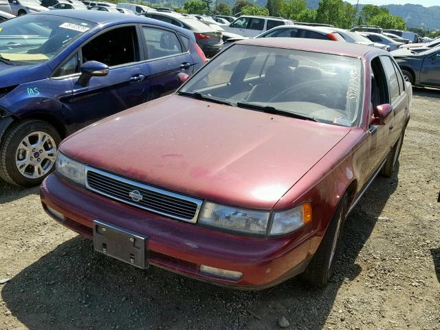 JN1HJ01F2PT105377 - 1993 NISSAN MAXIMA GXE BURGUNDY photo 2