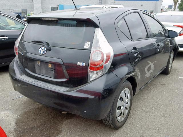 JTDKDTB33C1527888 - 2012 TOYOTA PRIUS C BLACK photo 4