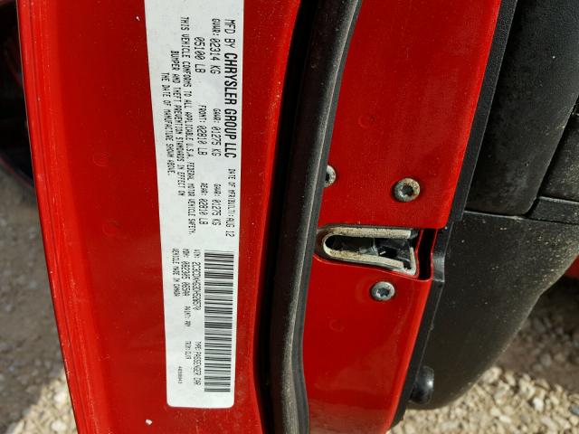 2C3CDXHG3DH528570 - 2013 DODGE CHARGER SX RED photo 10