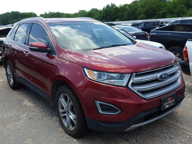 2FMTK4K95FBB43653 - 2015 FORD EDGE TITAN MAROON photo 1