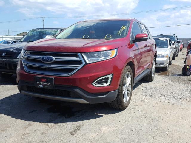 2FMTK4K95FBB43653 - 2015 FORD EDGE TITAN MAROON photo 2