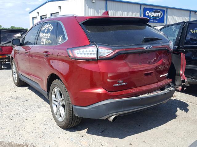 2FMTK4K95FBB43653 - 2015 FORD EDGE TITAN MAROON photo 3