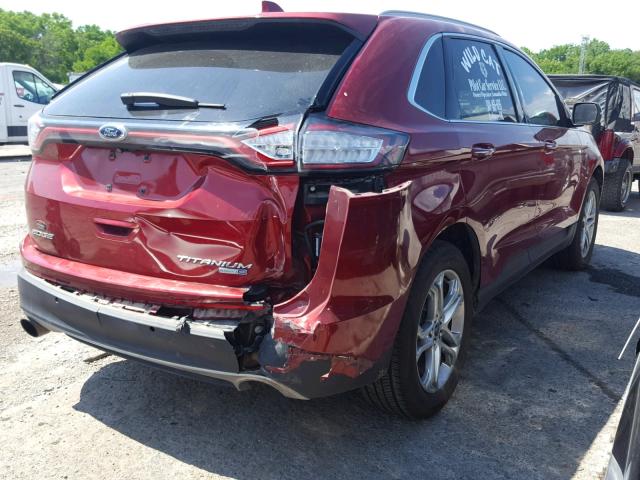 2FMTK4K95FBB43653 - 2015 FORD EDGE TITAN MAROON photo 4