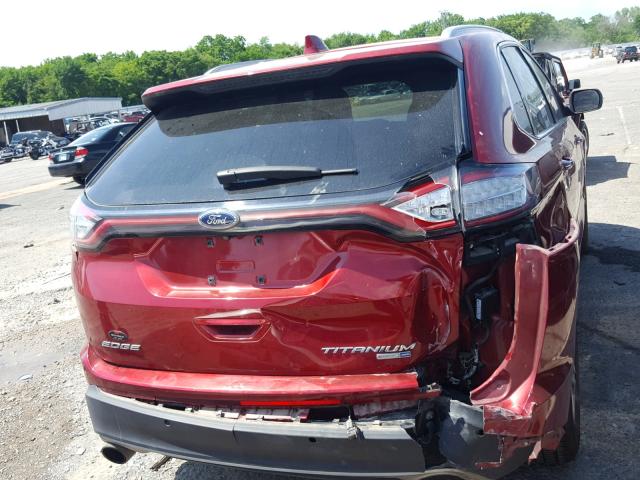 2FMTK4K95FBB43653 - 2015 FORD EDGE TITAN MAROON photo 9