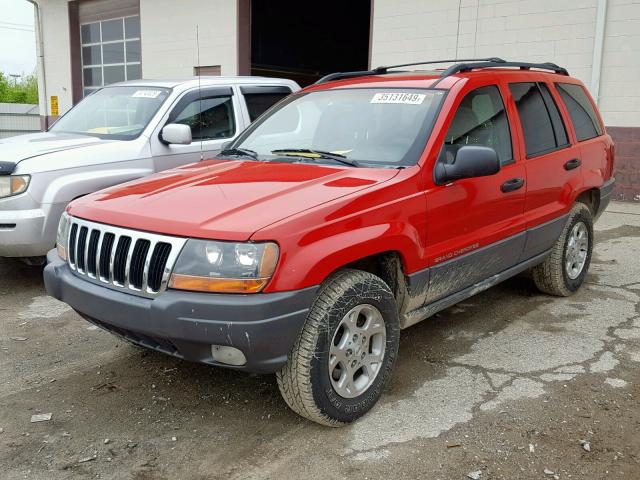 1J4GW48N01C530337 - 2001 JEEP GRAND CHER RED photo 2