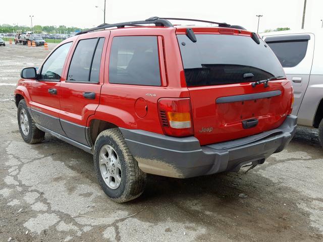 1J4GW48N01C530337 - 2001 JEEP GRAND CHER RED photo 3