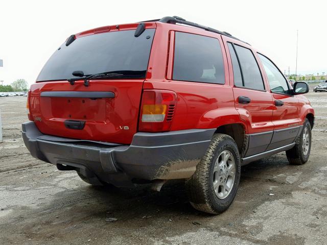 1J4GW48N01C530337 - 2001 JEEP GRAND CHER RED photo 4