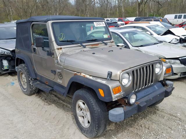 1J4FA49S82P753881 - 2002 JEEP WRANGLER / BEIGE photo 1