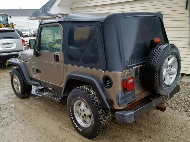 1J4FA49S82P753881 - 2002 JEEP WRANGLER / BEIGE photo 3