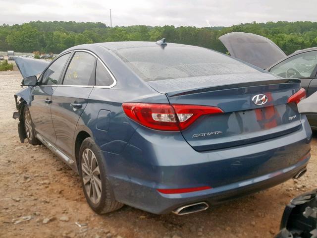 5NPE34AF6HH472757 - 2017 HYUNDAI SONATA SPO BLUE photo 3