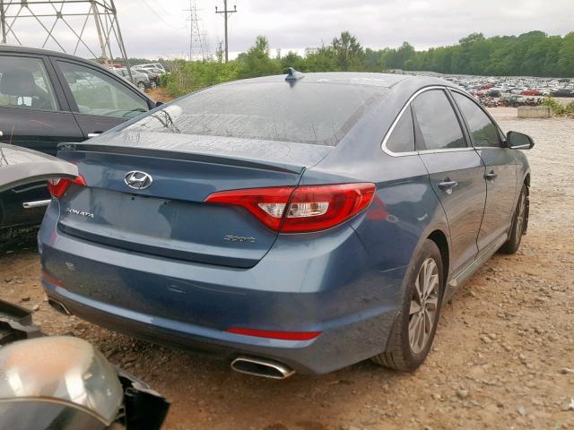 5NPE34AF6HH472757 - 2017 HYUNDAI SONATA SPO BLUE photo 4