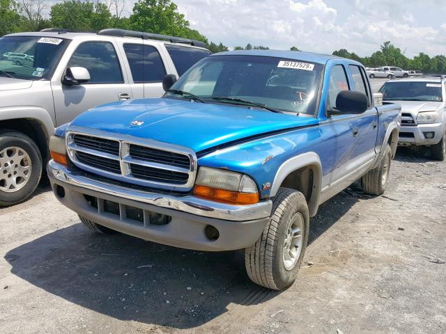 1B7HG2AZ8YS777517 - 2000 DODGE DAKOTA QUA BLUE photo 2