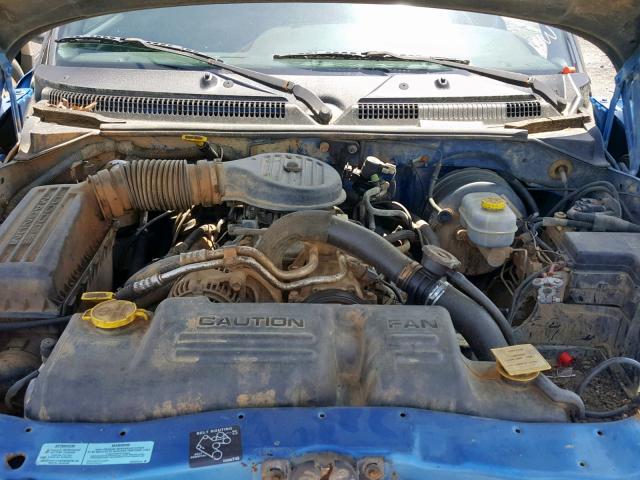 1B7HG2AZ8YS777517 - 2000 DODGE DAKOTA QUA BLUE photo 7