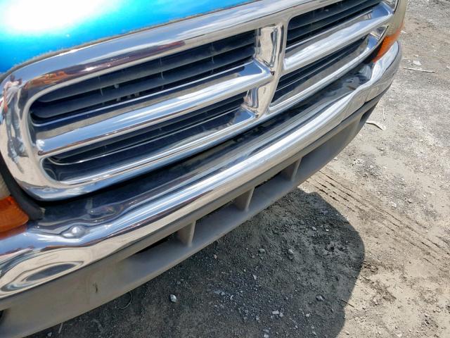 1B7HG2AZ8YS777517 - 2000 DODGE DAKOTA QUA BLUE photo 9