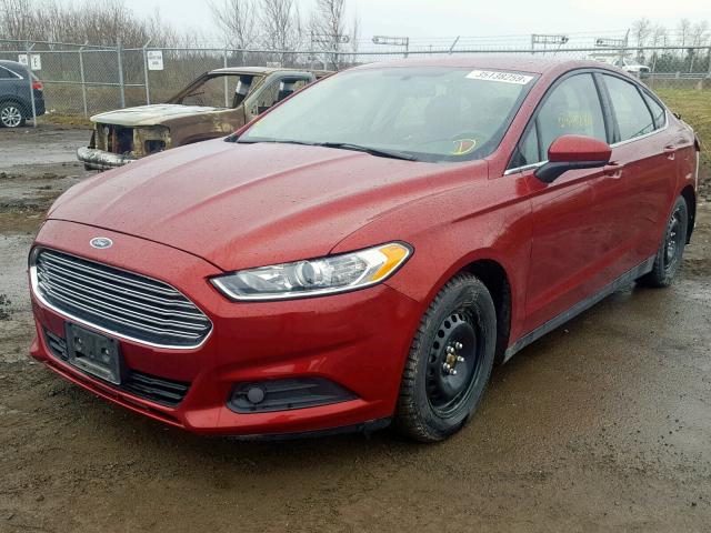 1FA6P0G71F5124949 - 2015 FORD FUSION S RED photo 2