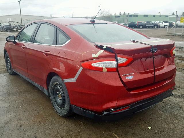 1FA6P0G71F5124949 - 2015 FORD FUSION S RED photo 3