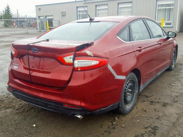 1FA6P0G71F5124949 - 2015 FORD FUSION S RED photo 4