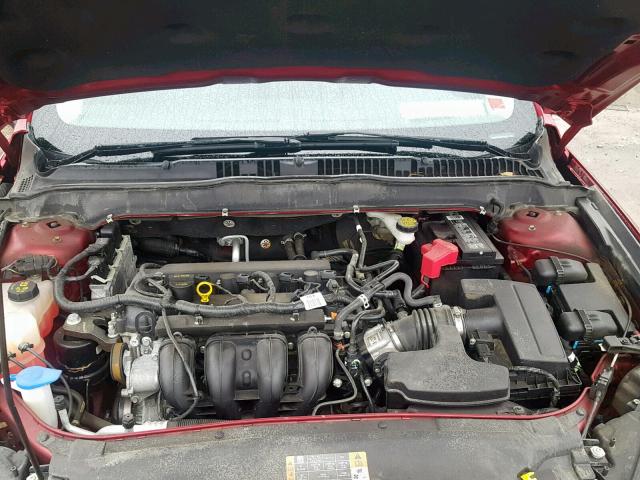 1FA6P0G71F5124949 - 2015 FORD FUSION S RED photo 7