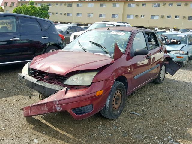 1FAFP34N86W105166 - 2006 FORD FOCUS ZX4 RED photo 2