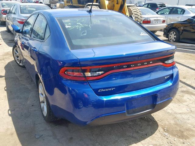 1C3CDFBA4DD342676 - 2013 DODGE DART SXT BLUE photo 3