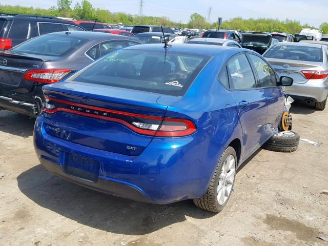 1C3CDFBA4DD342676 - 2013 DODGE DART SXT BLUE photo 4