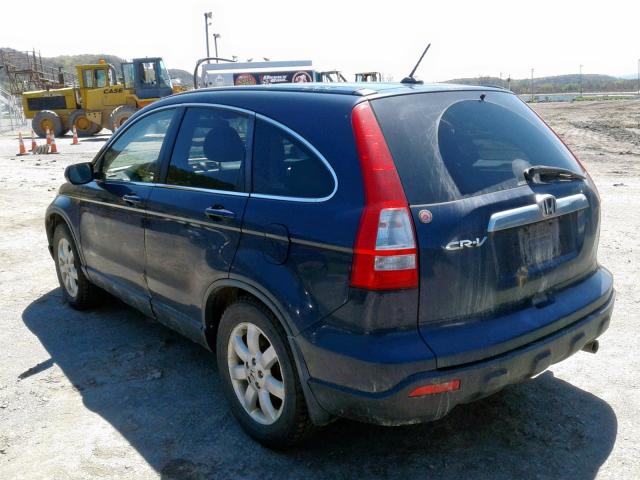 JHLRE48797C104404 - 2007 HONDA CR-V EXL BLUE photo 3