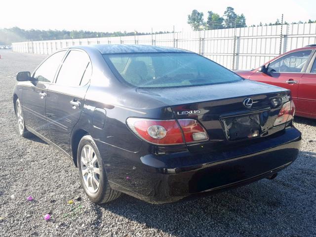 JTHBA30G345032081 - 2004 LEXUS ES 330 BLACK photo 3