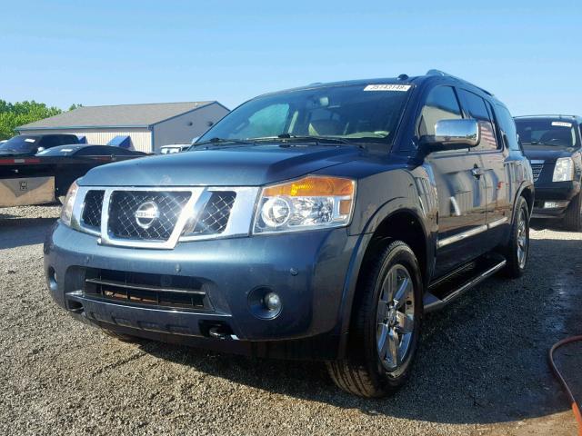 5N1BA0ND8EN600580 - 2014 NISSAN ARMADA SV BLUE photo 2