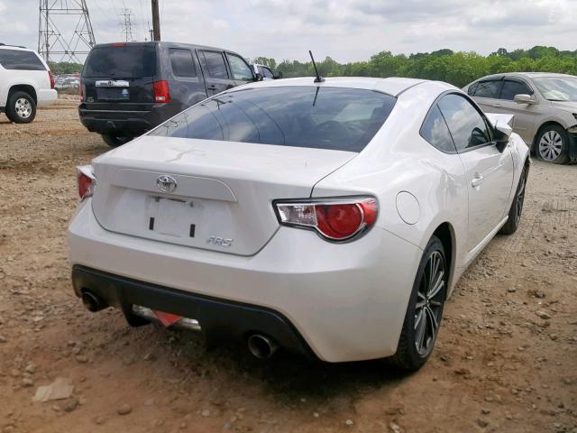 JF1ZNAA19D1725835 - 2013 TOYOTA SCION FR-S WHITE photo 4