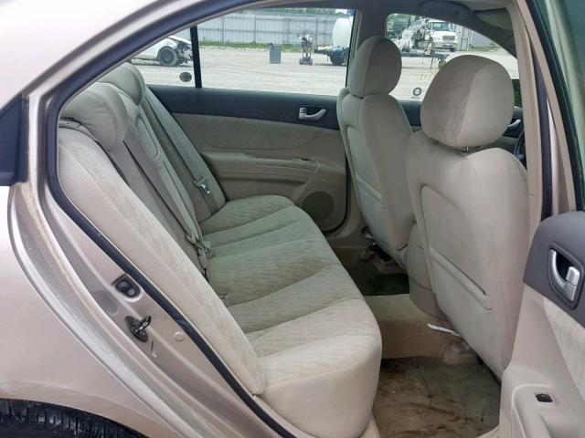 5NPET46F87H175867 - 2007 HYUNDAI SONATA GL BEIGE photo 6