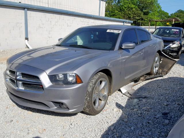 2C3CDXHG3EH323574 - 2014 DODGE CHARGER SX GRAY photo 2
