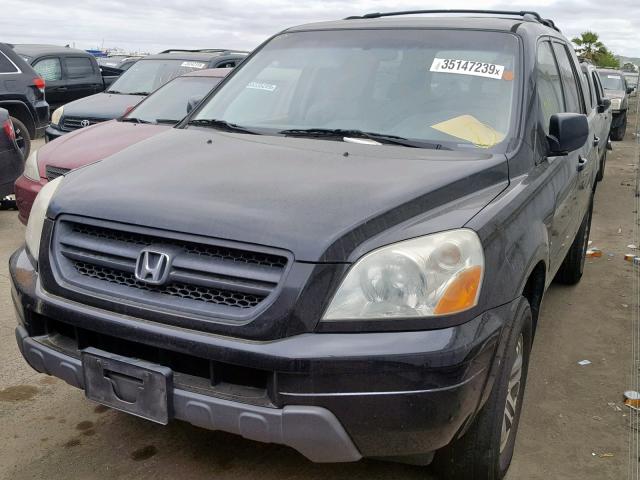 2HKYF18534H527174 - 2004 HONDA PILOT EXL BLACK photo 2