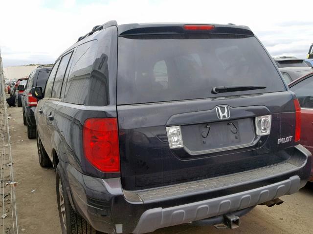 2HKYF18534H527174 - 2004 HONDA PILOT EXL BLACK photo 3