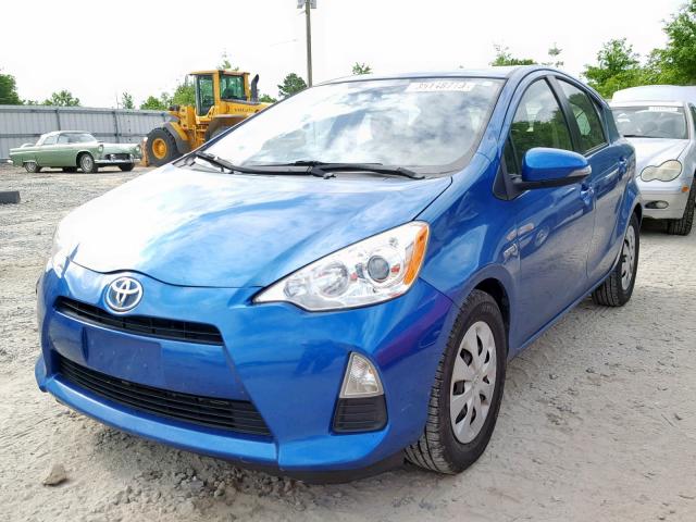 JTDKDTB3XE1560826 - 2014 TOYOTA PRIUS C BLUE photo 2