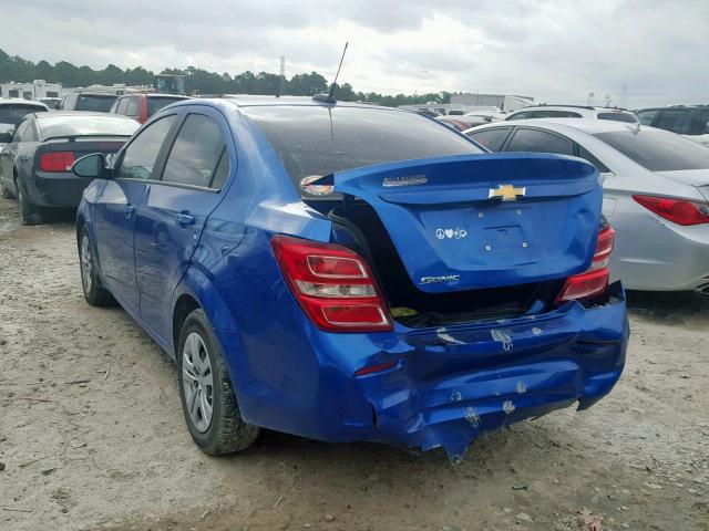 1G1JB5SH6H4161237 - 2017 CHEVROLET SONIC LS BLUE photo 3