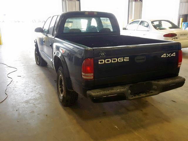 1B7GG2AN3YS701020 - 2000 DODGE DAKOTA QUA BLACK photo 3