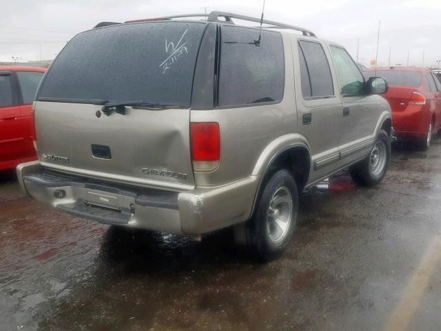 1GNCS13W412113959 - 2001 CHEVROLET BLAZER TAN photo 4