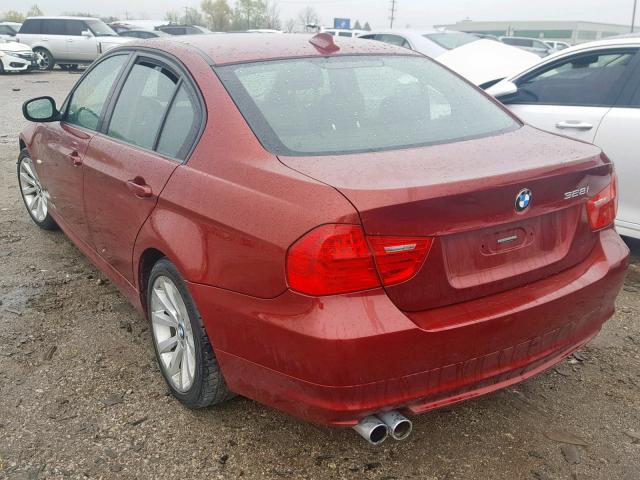 WBAPH5C54BA443600 - 2011 BMW 328 I SULE MAROON photo 3