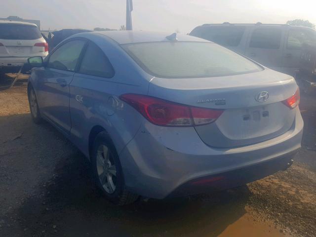 KMHDH6AE3DU003136 - 2013 HYUNDAI ELANTRA CO BLUE photo 3