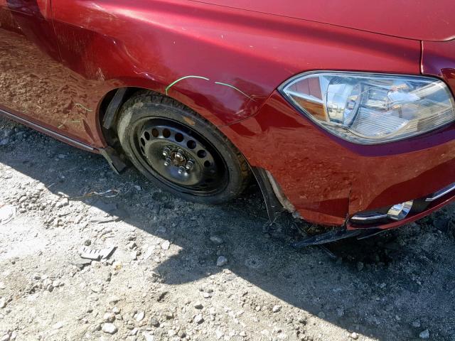 1G1ZE5E18BF123514 - 2011 CHEVROLET MALIBU LTZ მუქწითელი ფოტო 9