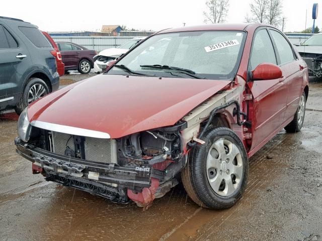 KNAFE222495662831 - 2009 KIA SPECTRA EX RED photo 2