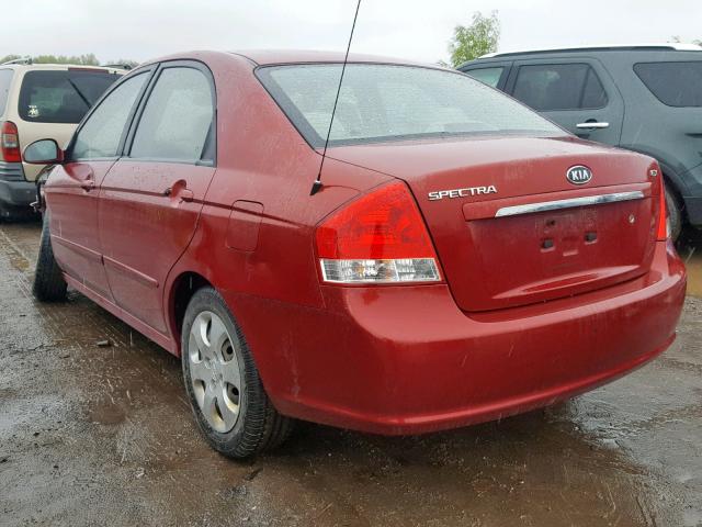 KNAFE222495662831 - 2009 KIA SPECTRA EX RED photo 3