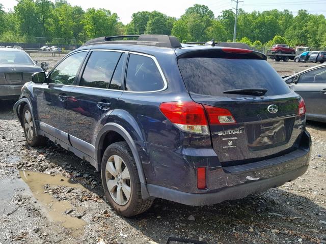 4S4BRDJC1C2220637 - 2012 SUBARU OUTBACK 3. BLUE photo 3