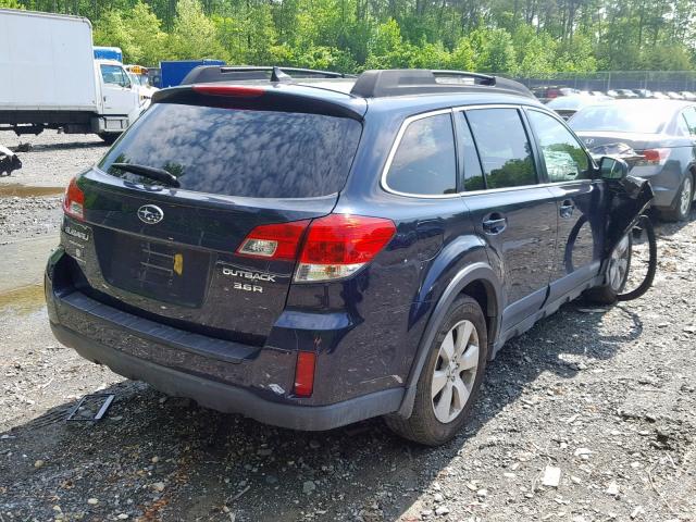 4S4BRDJC1C2220637 - 2012 SUBARU OUTBACK 3. BLUE photo 4