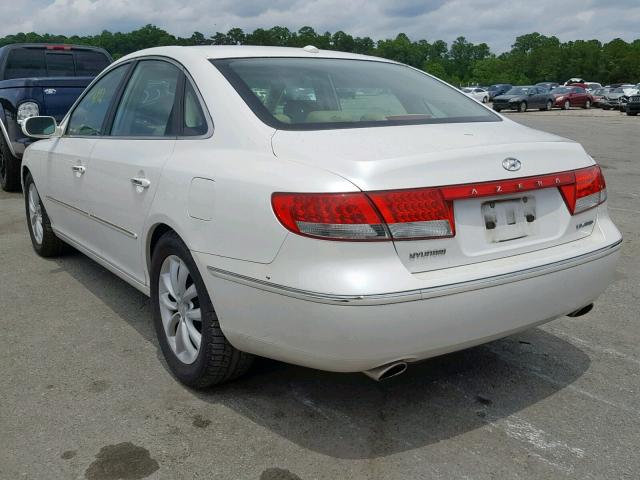 KMHFC46F77A227528 - 2007 HYUNDAI AZERA SE WHITE photo 3