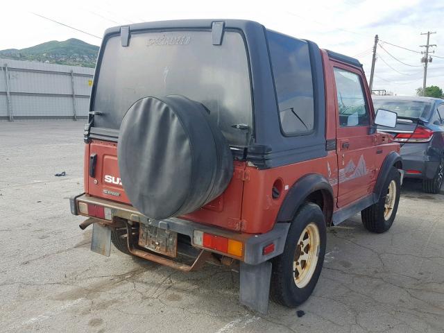 JS4JC51C9J4209858 - 1988 SUZUKI SAMURAI RED photo 4