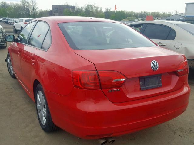 3VW2K7AJ7CM391150 - 2012 VOLKSWAGEN JETTA BASE RED photo 3