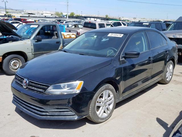 3VW2K7AJXFM353688 - 2015 VOLKSWAGEN JETTA BASE BLACK photo 2