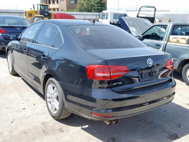 3VW2K7AJXFM353688 - 2015 VOLKSWAGEN JETTA BASE BLACK photo 3