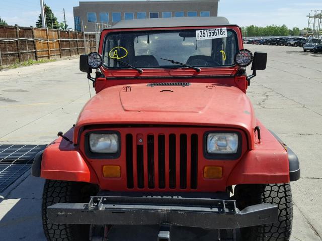 2J4FY19P0MJ132835 - 1991 JEEP WRANGLER / RED photo 10